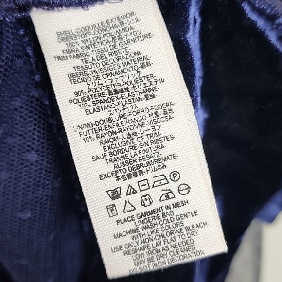 Free People Vintage XS Blue Velour Mesh Dress - Picture 5 of 5